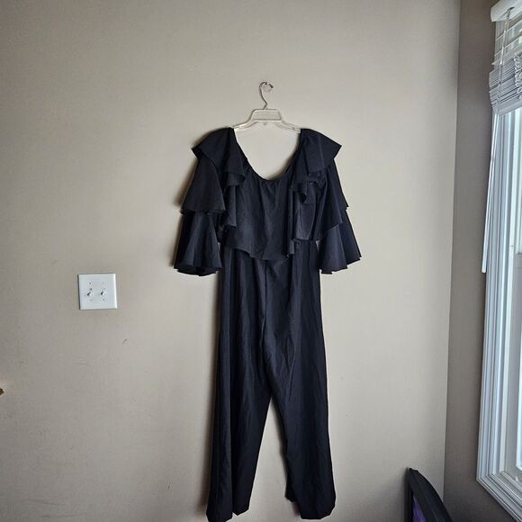 Ace By Aimee Black Ruffled Off - Shoulder Jumpsuit XL/12 Sexy Spring - Picture 11 of 11